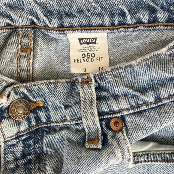 Vintage Levi’s 1990s 950s Highwaisted Denim Jean Shorts 37952 Juniors 9 - Picture 4 of 7